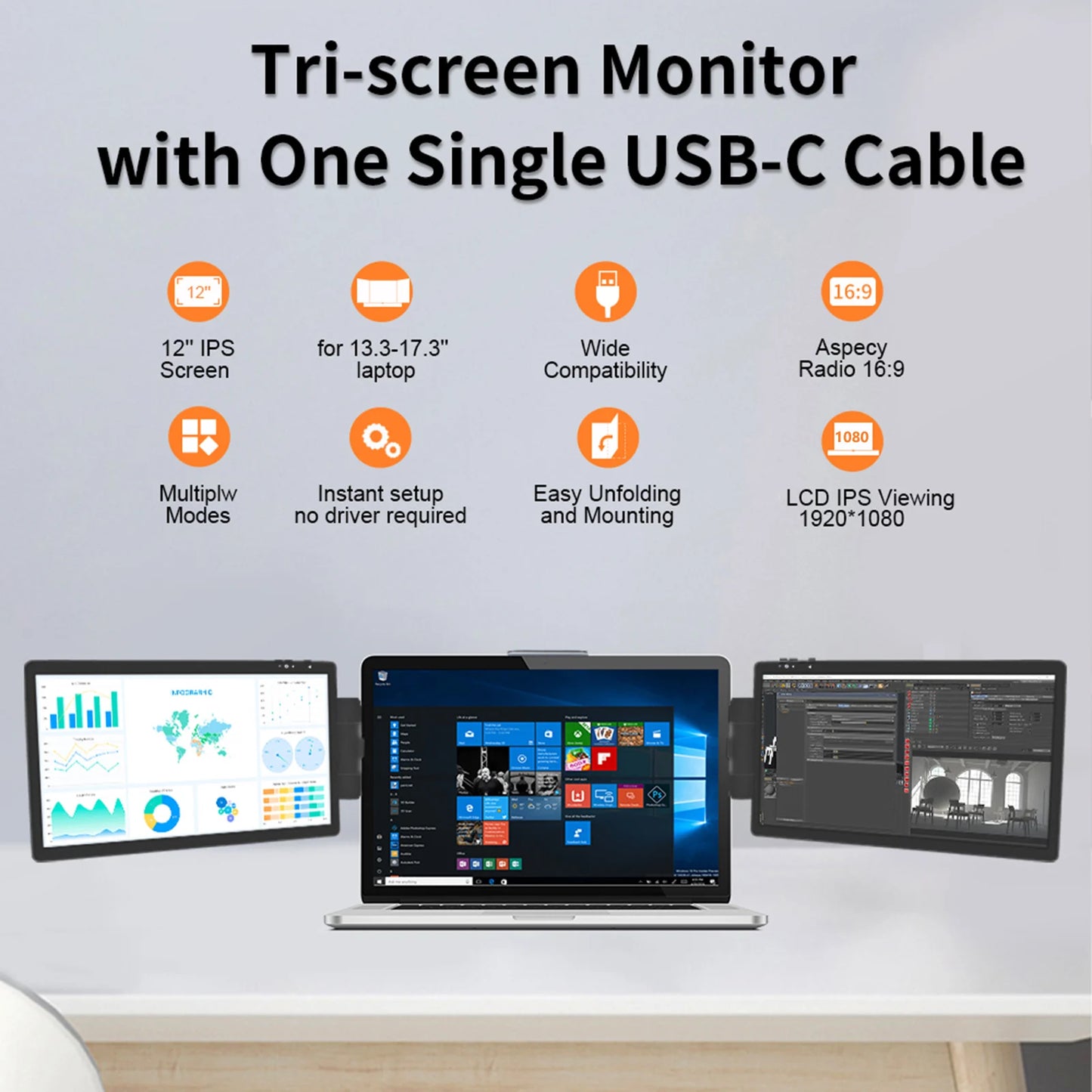 12 Inch Laptop Dual Monitor